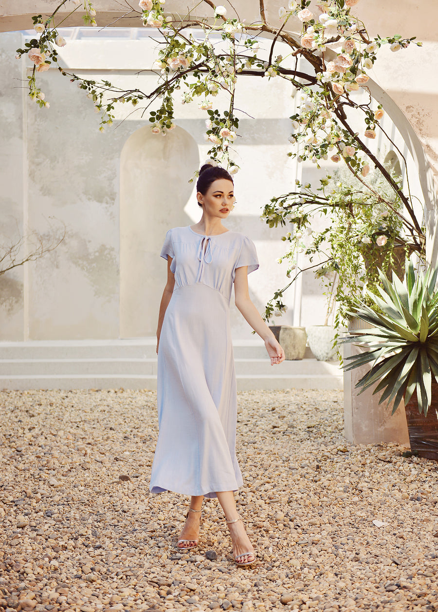 Linen Dress Sleeve - Comfy Cotton Dress - Midi Linen Dress