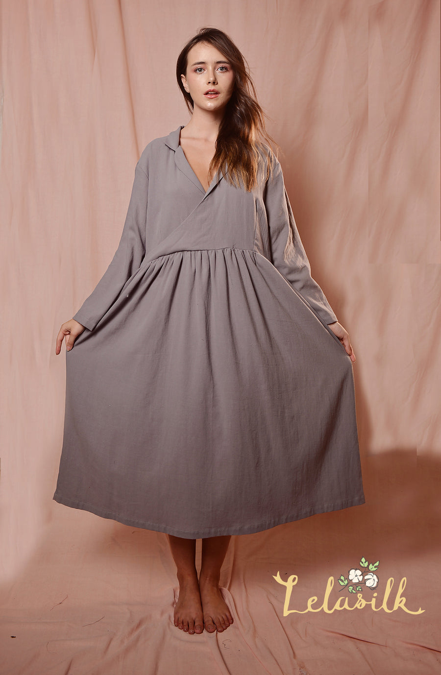 Linen Tunic Dress - Women Cotton Tunic - Summer Loose Caftan