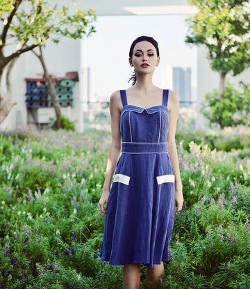 Linen Pinafore Dress - Organic Cotton Dress - Linen Apron Dress