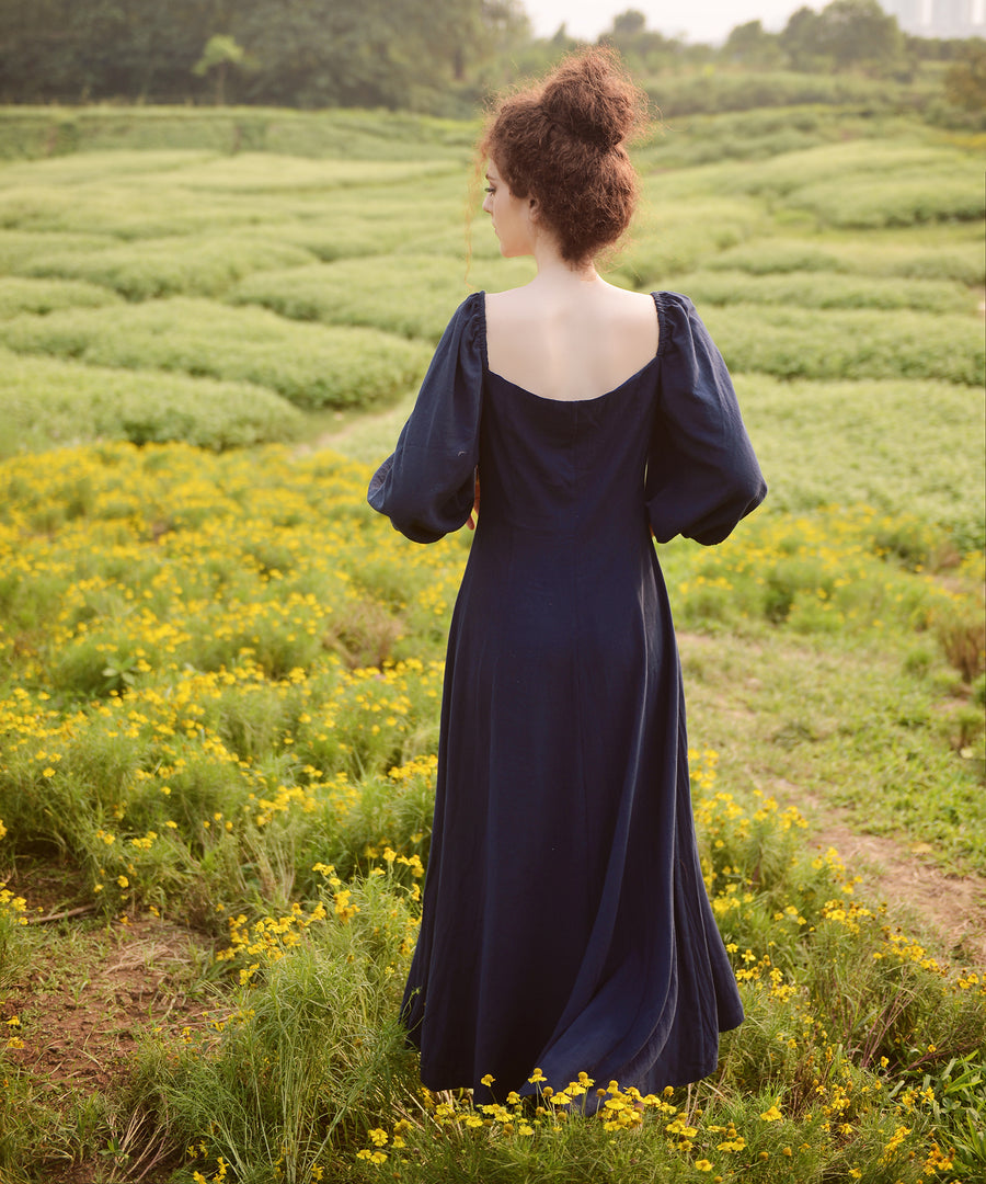 Long Cotton Button Dress - Dress for Women - Summer Dress - Comfy FloorLength Dress - Natural Fabri