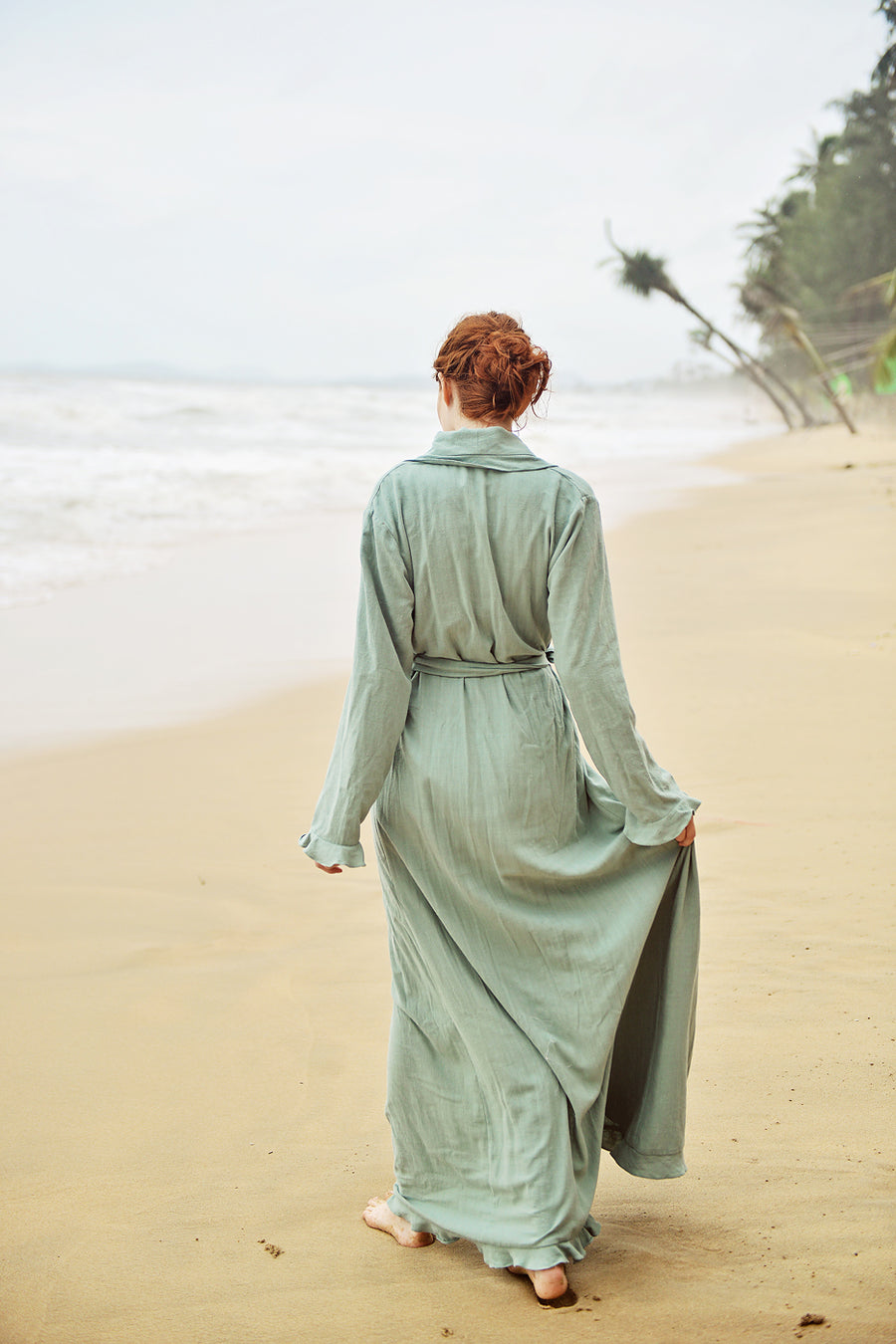 Robes for Women Linen - Robe Kimono Linen - Women Long Robe - Long Sleeve Robe