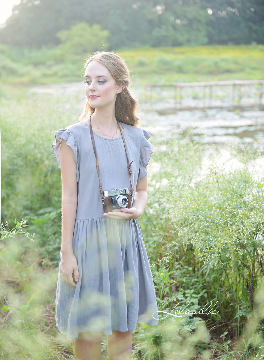 Short Linen Dress - Linen Cotton Dress - Summer Natural Dress