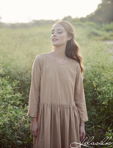Loose Linen Dress - Linen Cotton Dress - Dress with Pockets - Organic Cotton