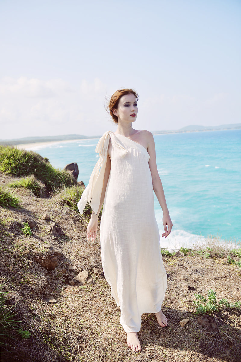 Caftan Women Linen - Asymmetric Dress - Flax Clothing - Linen Tunic Dress - Summer Linen Dress