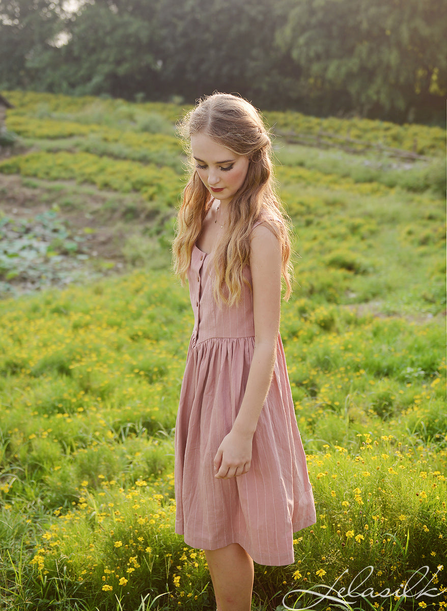 Linen Apron Dress - Cotton Casual Dress - Cotton Summer Dress