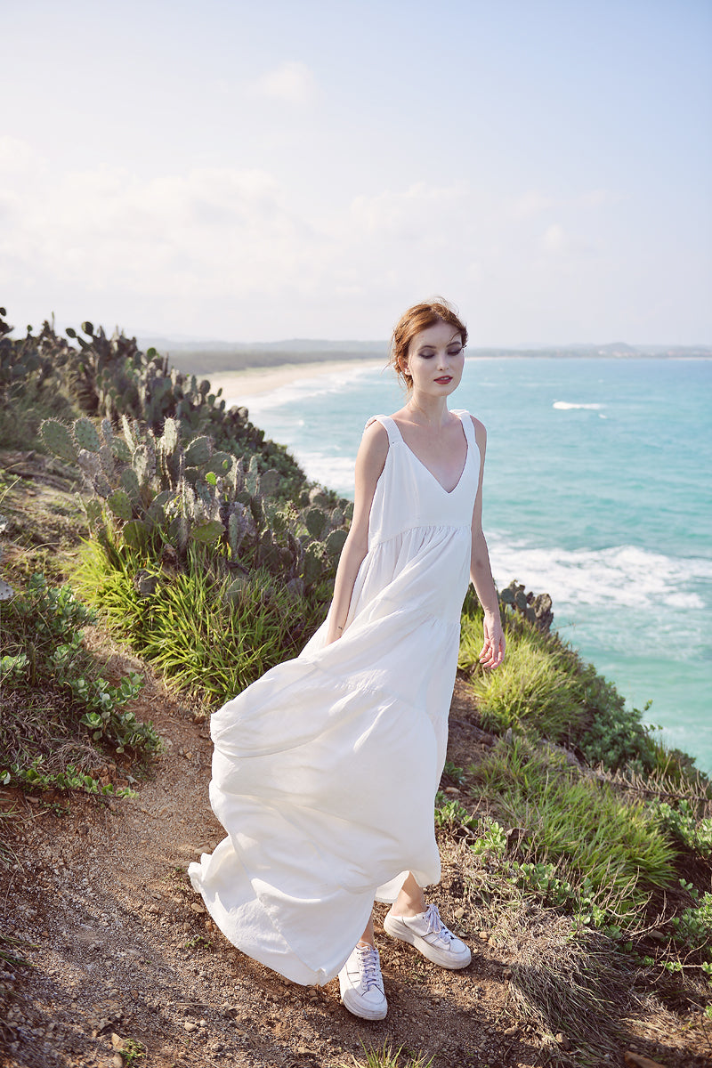 Women Dress Summer - White Linen Dress - Summer Dress Maxi
