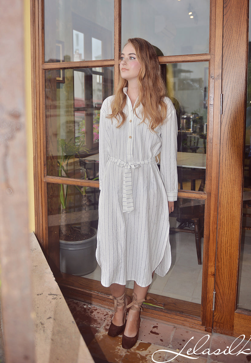 Linen ShirtDress - Summer ShirtDress - Casual Cotton Dress